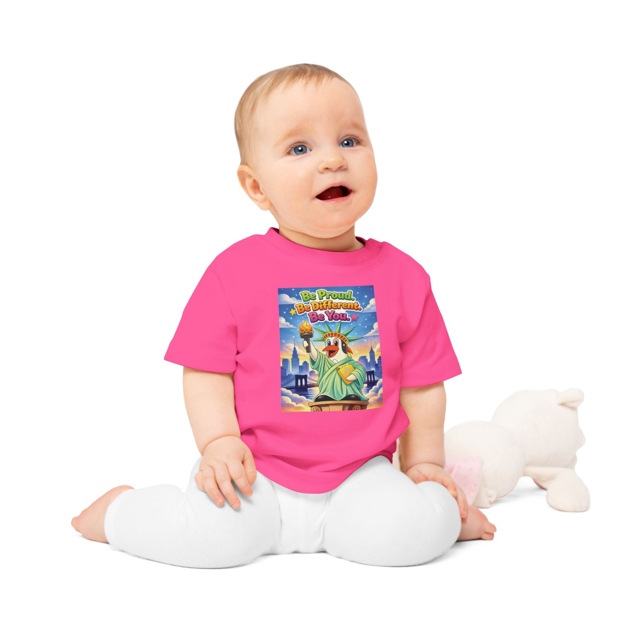 TuBz™ "Be Proud. Be Different. Be You." Baby T- Shirt - Cute Inspirational Infant Tee