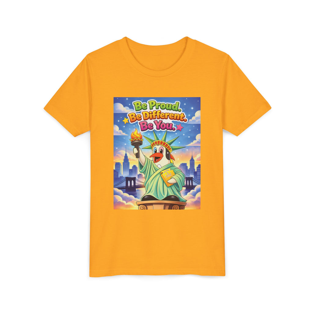 TuBz™M "Be Proud. Be Different. Be You." Kids T-Shirt - Inspirational Graphic Tee