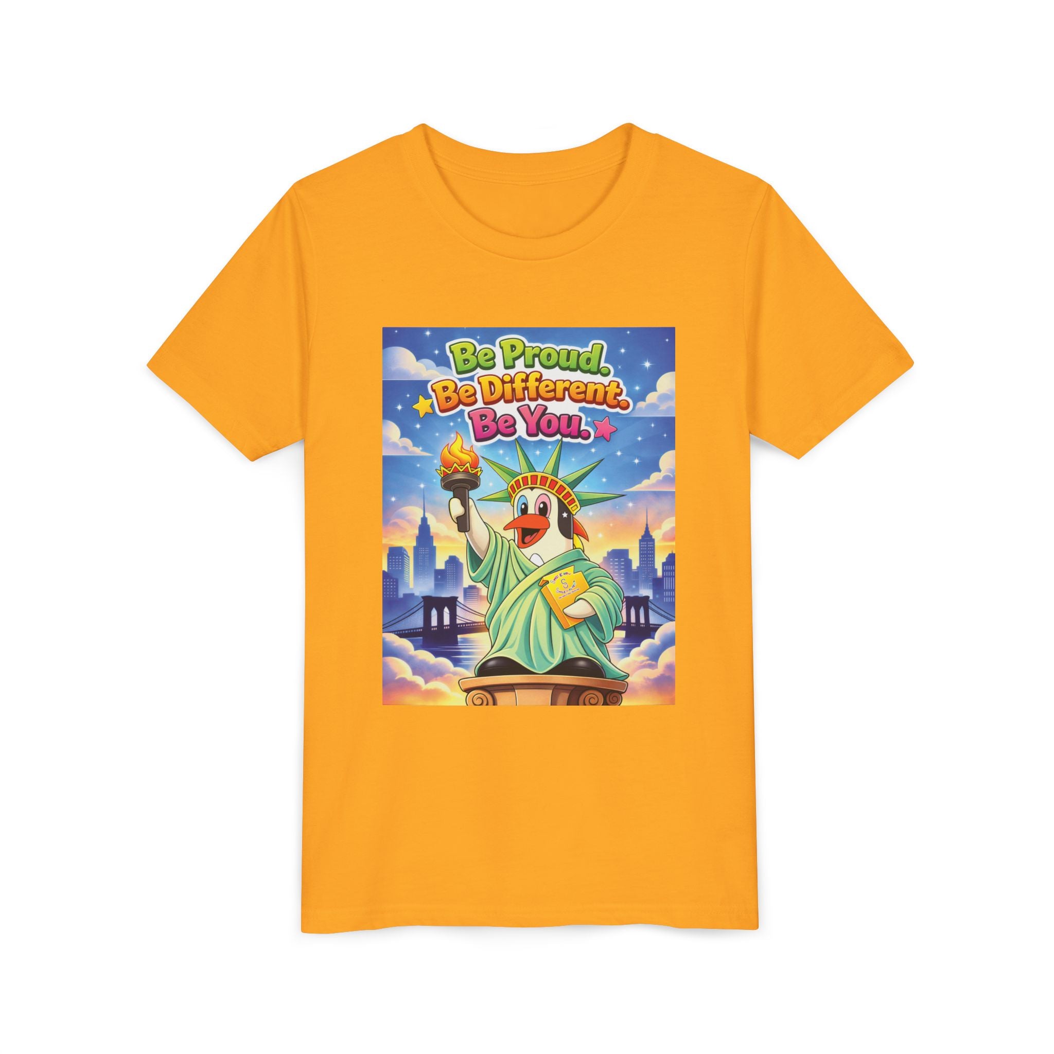 TuBz™M "Be Proud. Be Different. Be You." Kids T-Shirt - Inspirational Graphic Tee