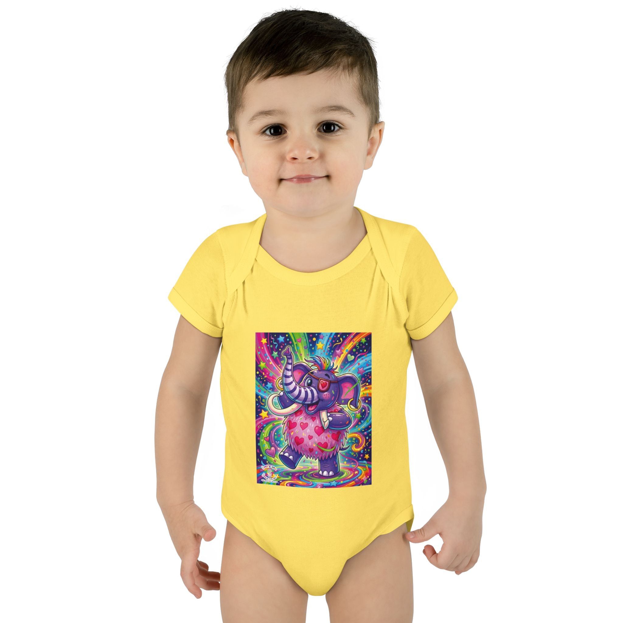 Piklez™ Infant Baby Rib Bodysuit – "Born to Celebrate!" Graphic | Smile Universe Collection