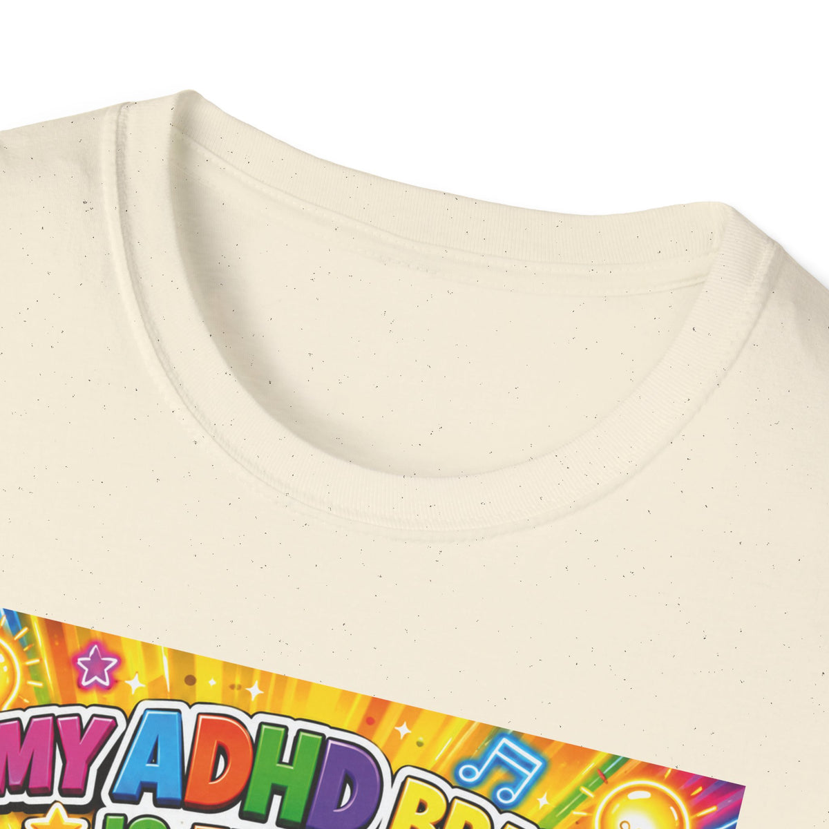 Potz™ Unisex Softstyle T-Shirt – "My ADHD Brain is Full of Brilliant Ideas!" Graphic Tee | Smile Universe Collection