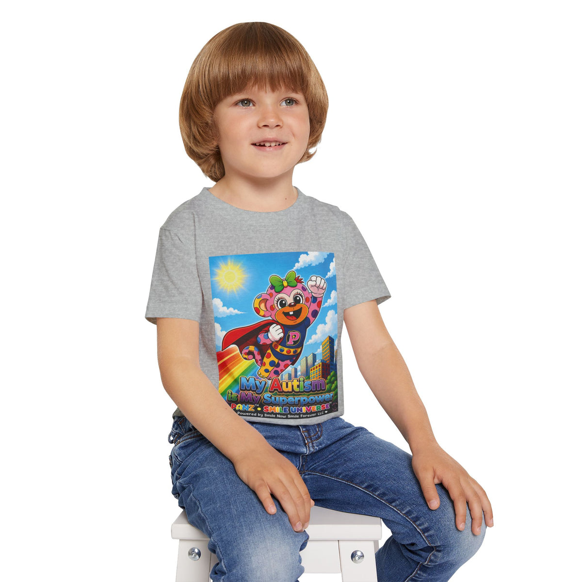 Panz™ Heavy Cotton™ Toddler T-Shirt – "My Autism is My Superpower" Graphic | Smile Universe Collection