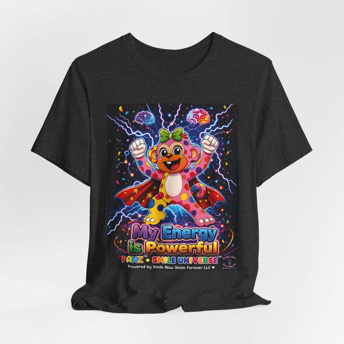 Panz™ Unisex Jersey Short Sleeve Tee For Adult– "My Energy is Powerful" Graphic Tee | Smile Universe Collection