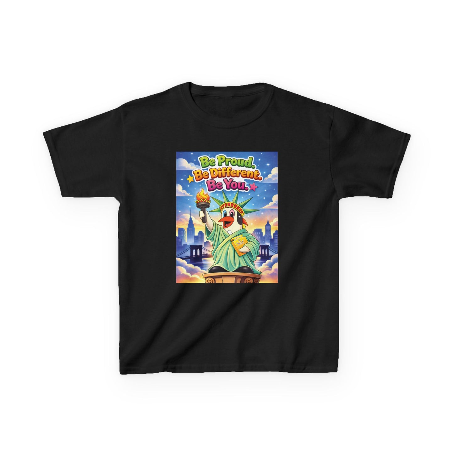 TuBz™M "Be Proud. Be Different. Be You." Kids T-Shirt - Inspirational Graphic Tee
