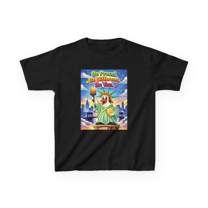 TuBz™M "Be Proud. Be Different. Be You." Kids T-Shirt - Inspirational Graphic Tee