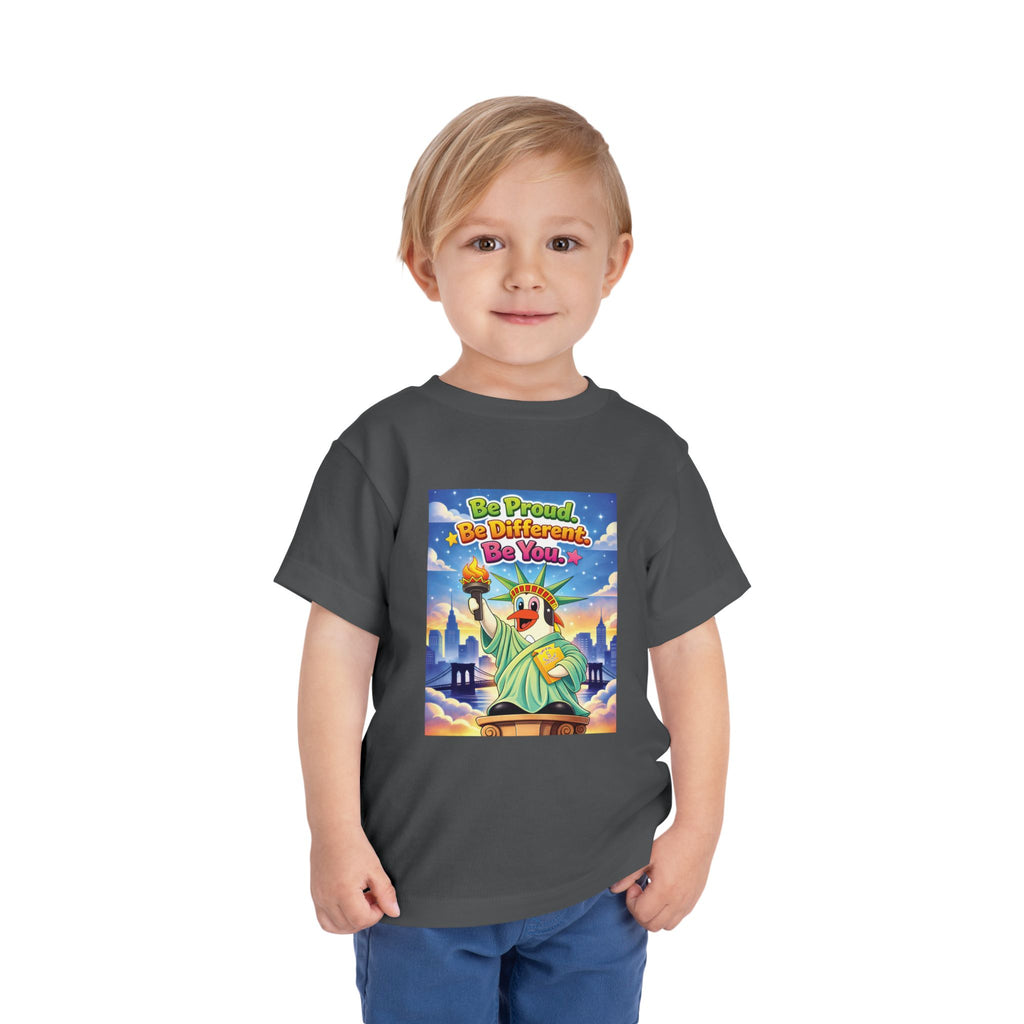 TuBz™ "Be Proud. Be Different. Be You." Toddler T- Shirt - Inspirational Kids Tee