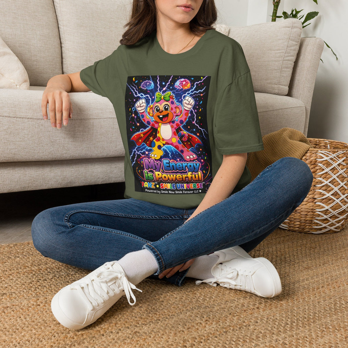 Panz™ Unisex Softstyle T-Shirt  for Adult– "My Energy is Powerful" Graphic Tee | Smile Universe Collection