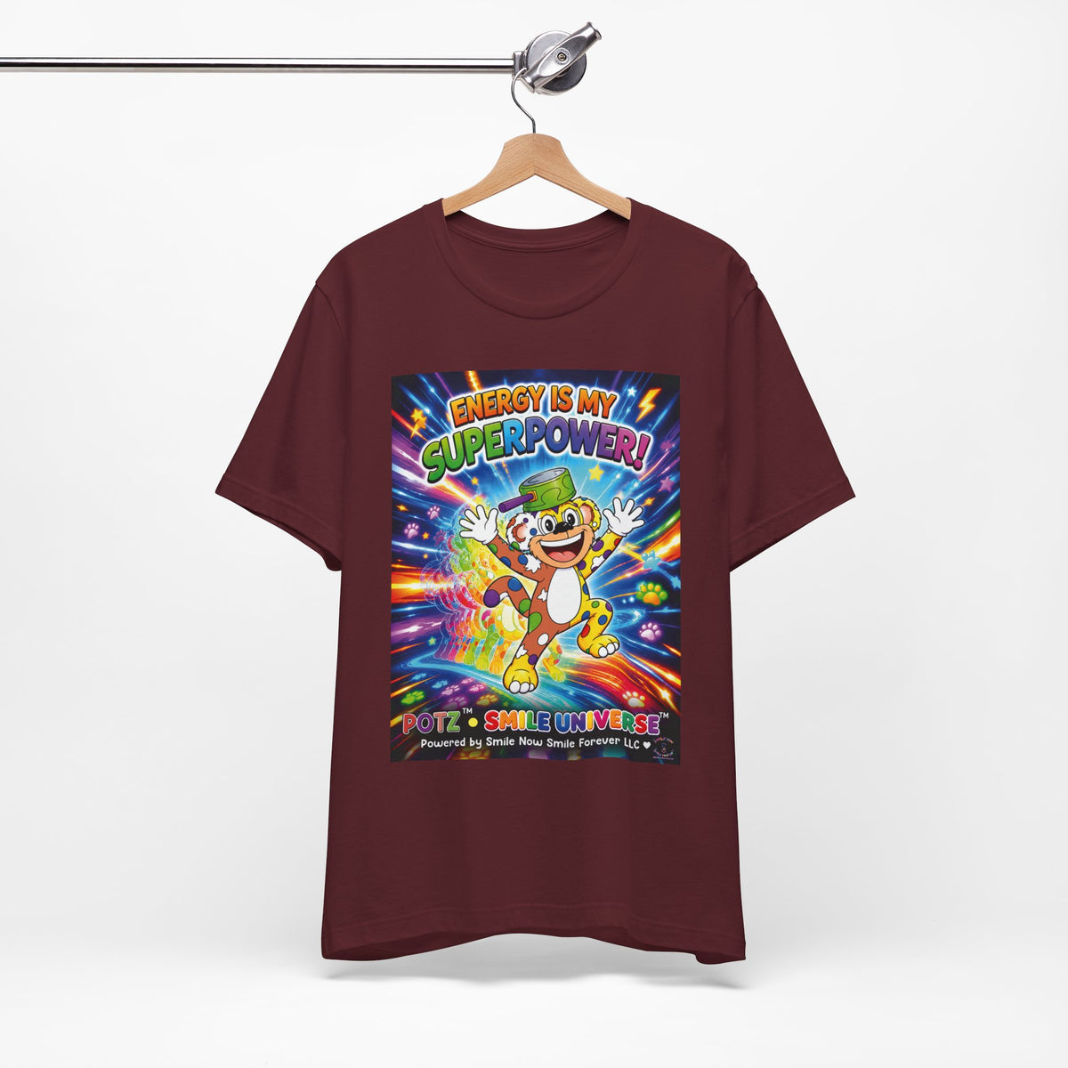 Potz™ Unisex Jersey Short Sleeve Tee – "Energy is My Superpower!" Graphic Tee | Smile Universe Collection