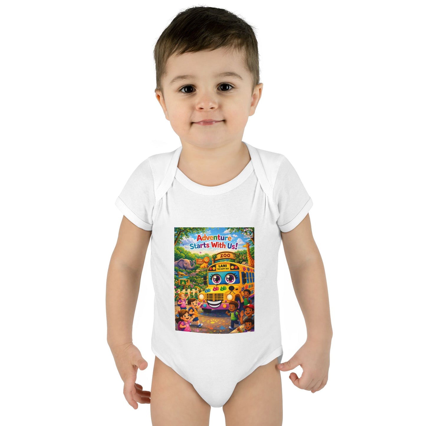 Lani™ Infant Baby Rib Bodysuit – "Adventure Starts With Us!" Graphic