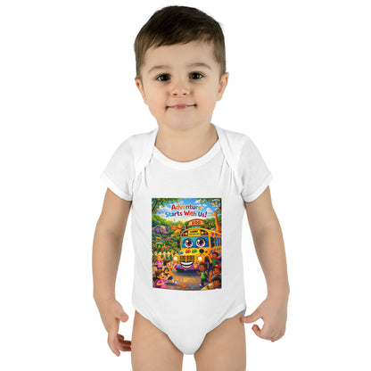 Lani™ Infant Baby Rib Bodysuit – "Adventure Starts With Us!" Graphic