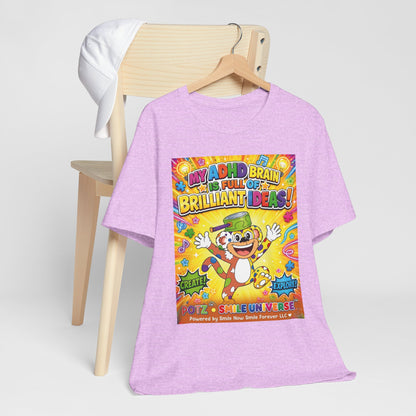 Potz™ Unisex Jersey Short Sleeve Tee – "My ADHD Brain is Full of Brilliant Ideas!" Graphic Tee | Smile Universe Collection