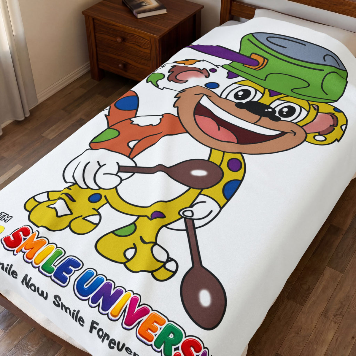 Potz™ Velveteen Plush Blanket – Playful Graphic Throw | Smile Universe Collection