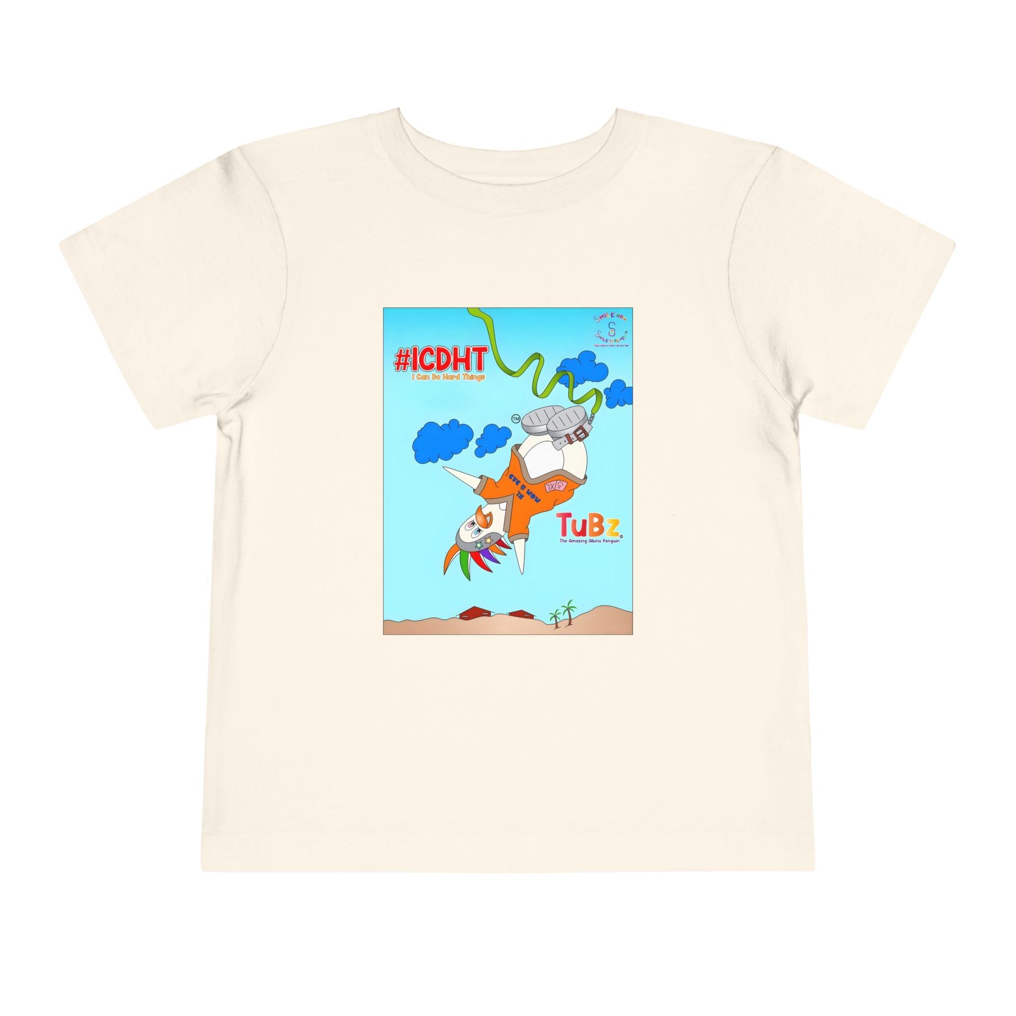 TuBz™ "I Can Do Hard Things" Toddler T-Shirt | Toddler Short Sleeve Tee  - Positive Kids Graphic Tee