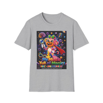 Panz™ Unisex Softstyle T-Shirt – "My Mind is Full of Magic" Graphic | Smile Universe Collection