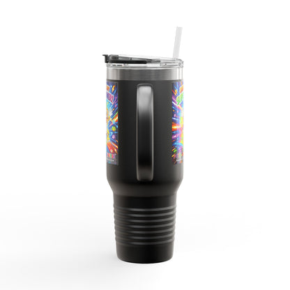 Potz™ Insulated Travel Mug 40oz – "Energy is My Superpower!" Graphic Tumbler | Smile Universe Collection