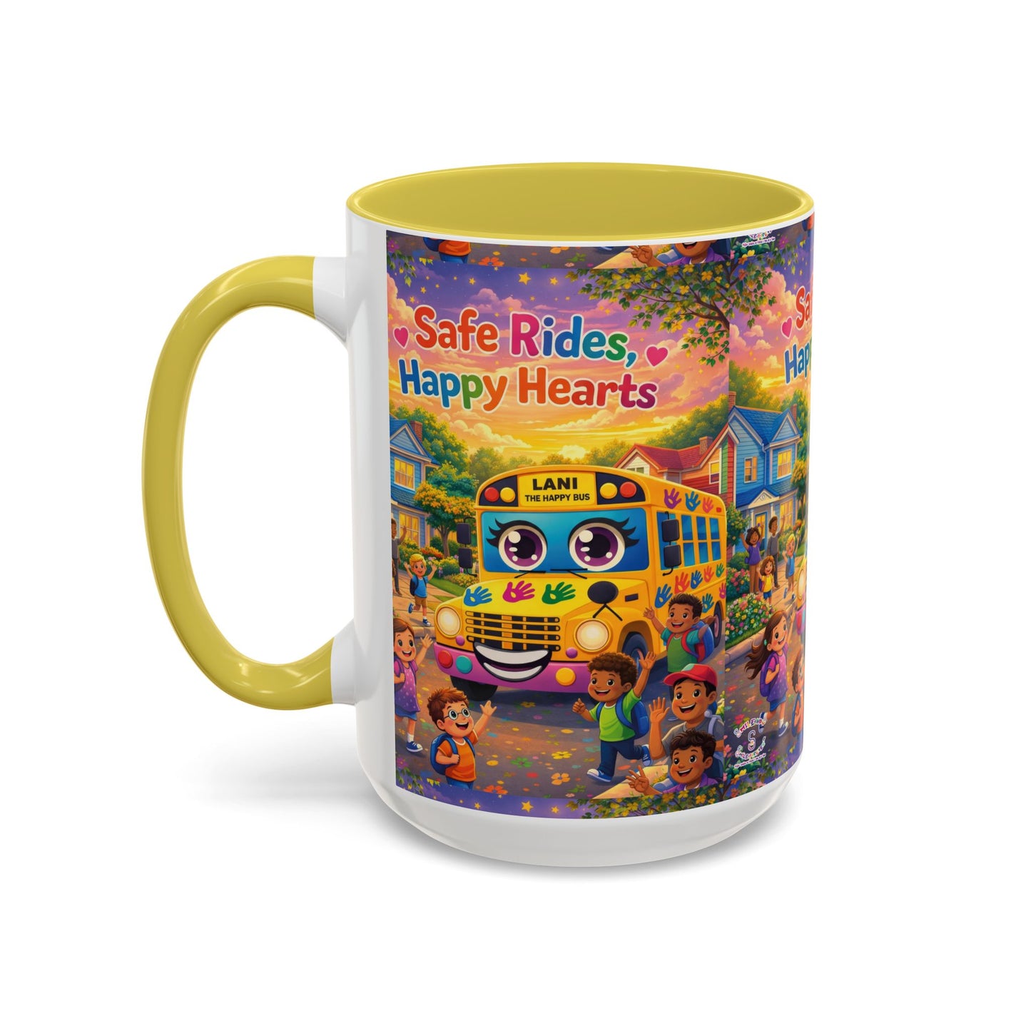 Lani™ Colorful Mug (11oz & 15oz) – "Safe Rides, Happy Hearts" Graphic