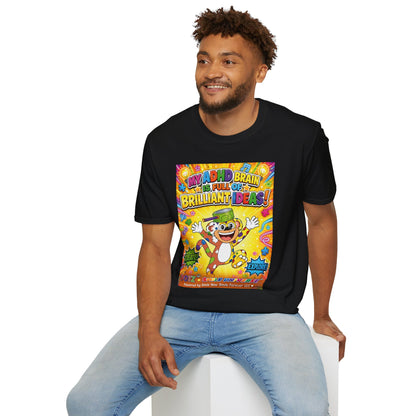 Potz™ Unisex Softstyle T-Shirt – "My ADHD Brain is Full of Brilliant Ideas!" Graphic Tee | Smile Universe Collection