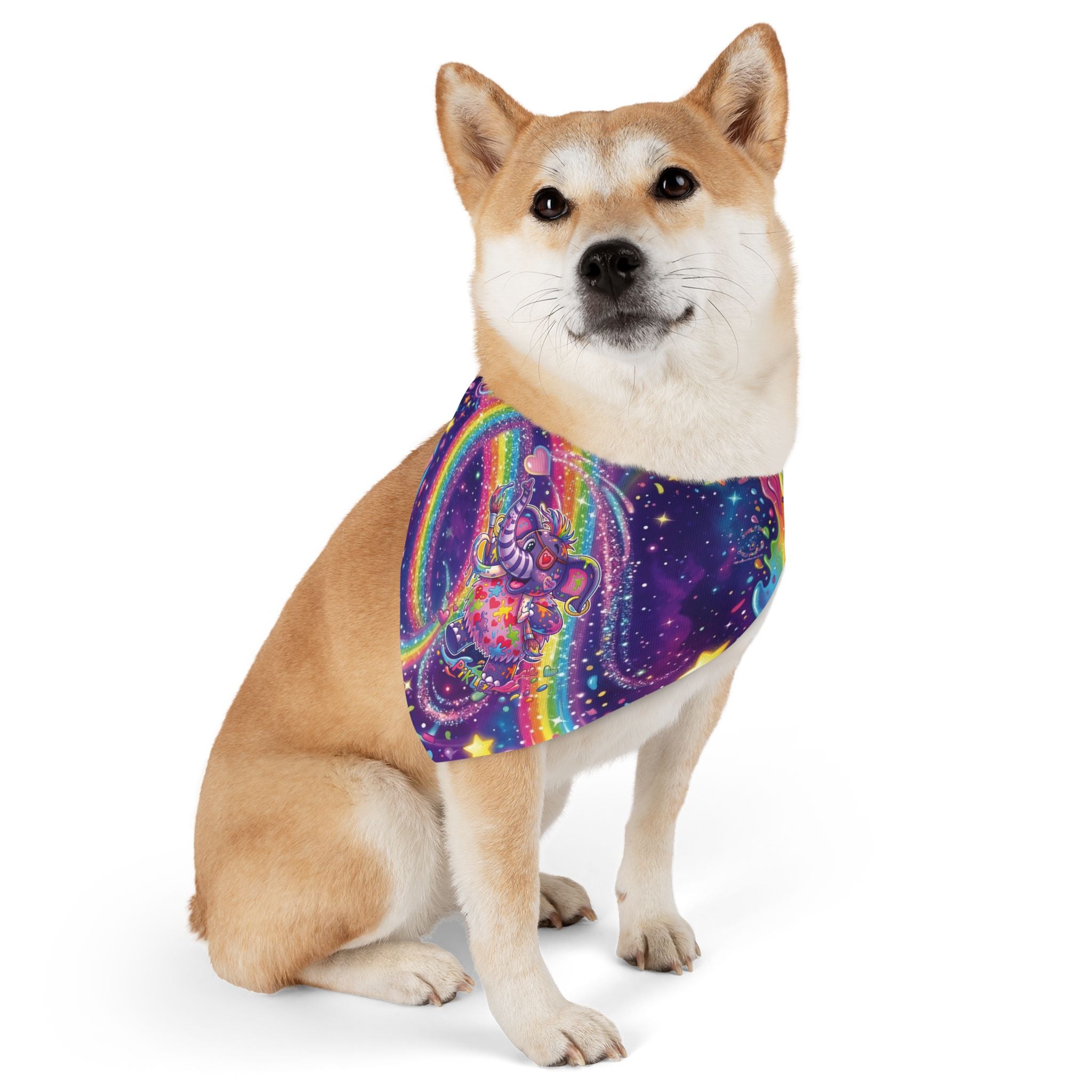 Piklez™ Pet Bandana Collar – "Full of Love!" Graphic | Smile Universe Collection