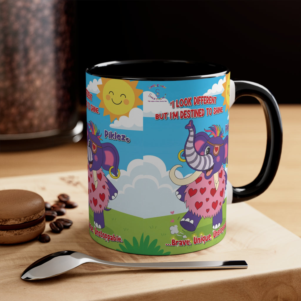 Piklez™ Accent Mug – “Destined to Shine” Colorful Coffee Cup | Smile Universe Collection