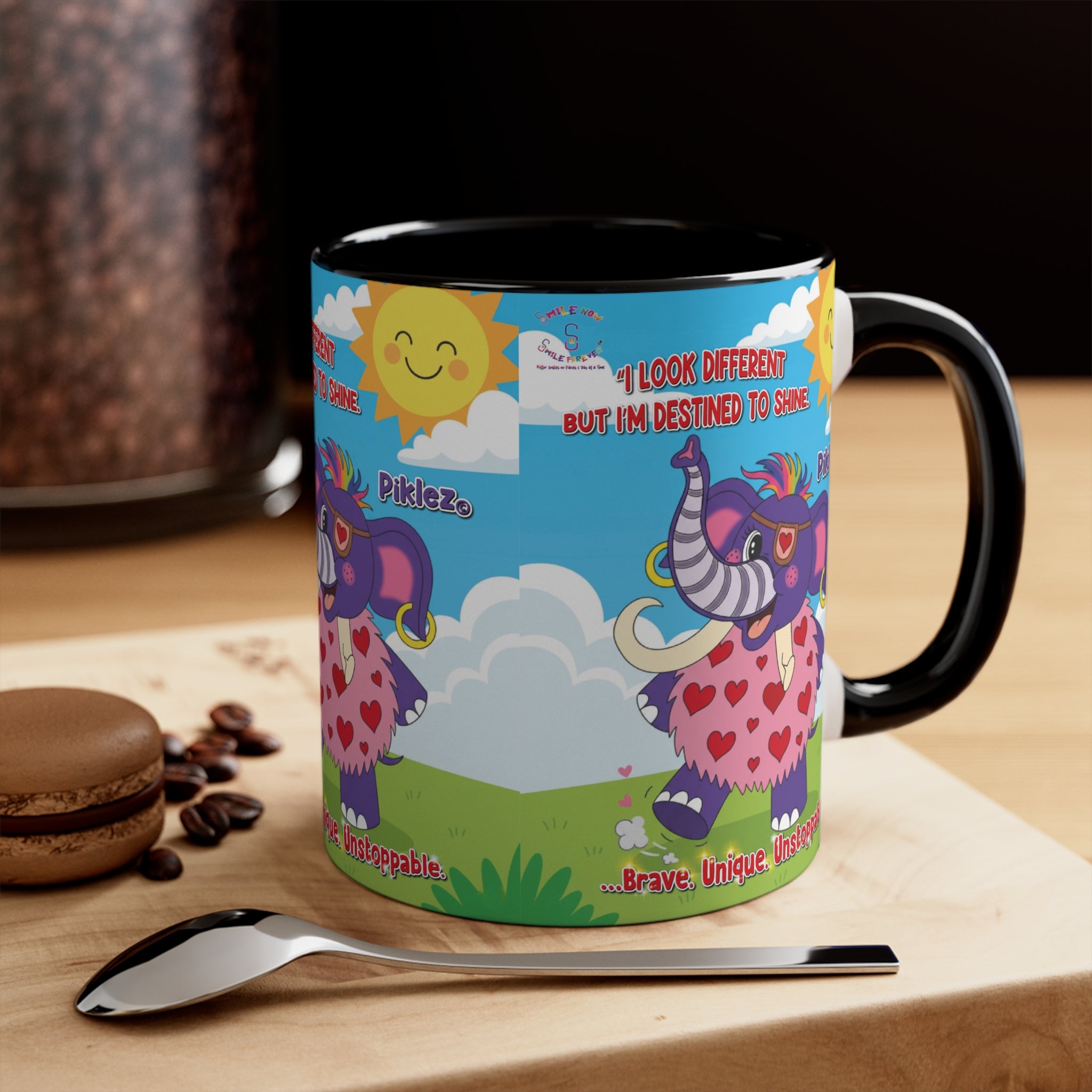 Piklez™ Accent Mug – “Destined to Shine” Colorful Coffee Cup | Smile Universe Collection