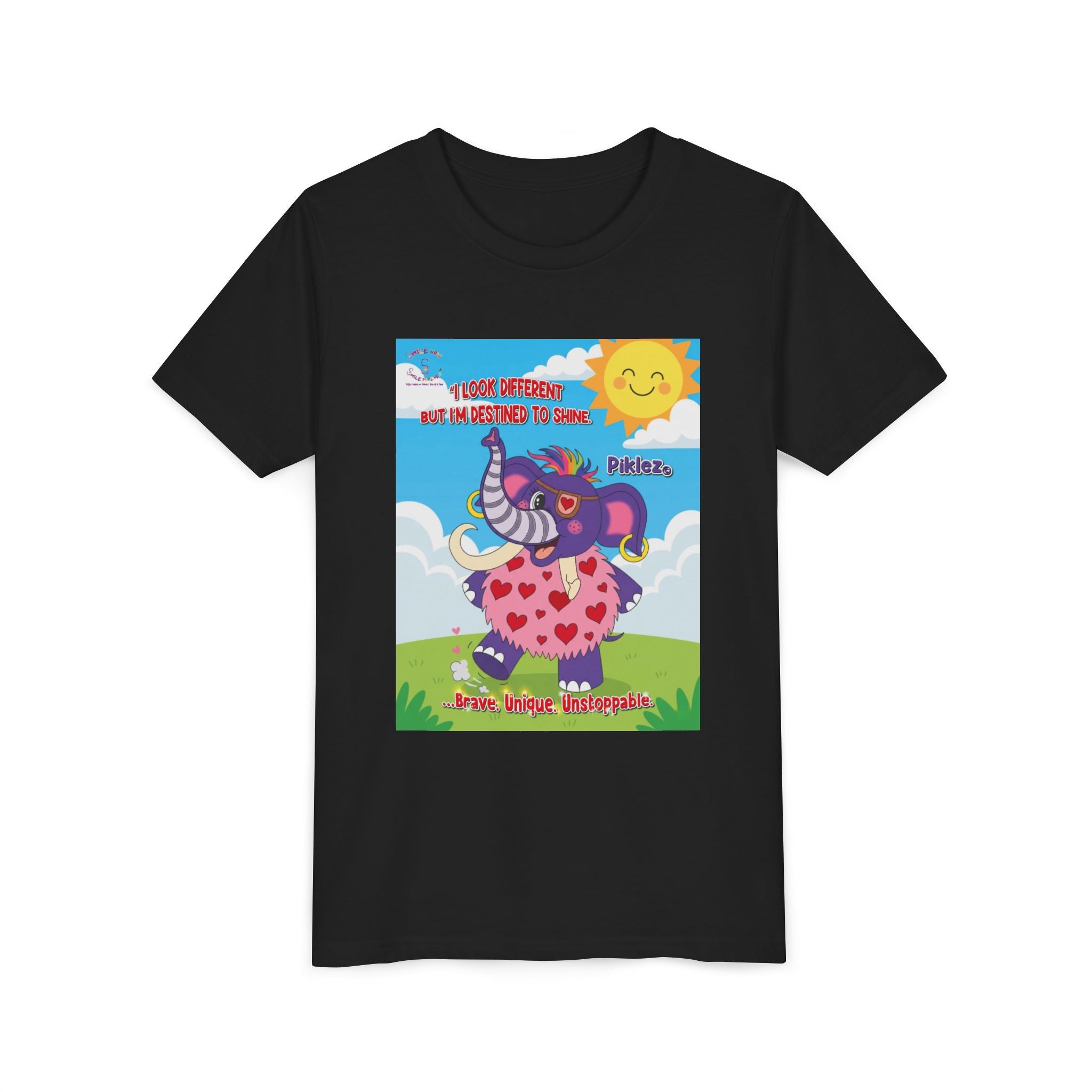 Piklez™ Kids T-Shirt Youth Tee – “Destined to Shine” Graphic Tee | Smile Universe Collection