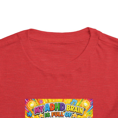 Potz™ Toddler Short Sleeve Tee – "My ADHD Brain is Full of Brilliant Ideas!" Graphic Tee | Smile Universe Collection