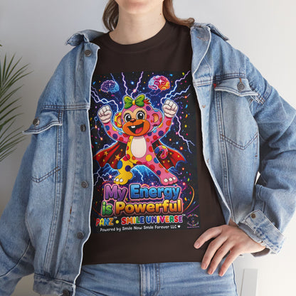 Panz™ Unisex Heavy Cotton™ Tee For Adult – "My Energy is Powerful" Graphic Tee | Smile Universe Collection