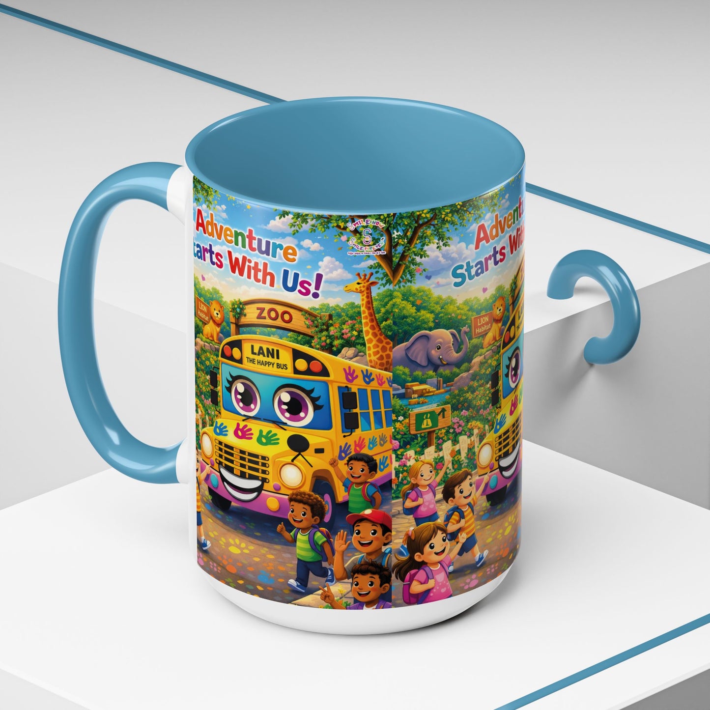 Lani™ Accent Coffee Mug (11oz & 15oz) – "Adventure Starts With Us!" Graphic