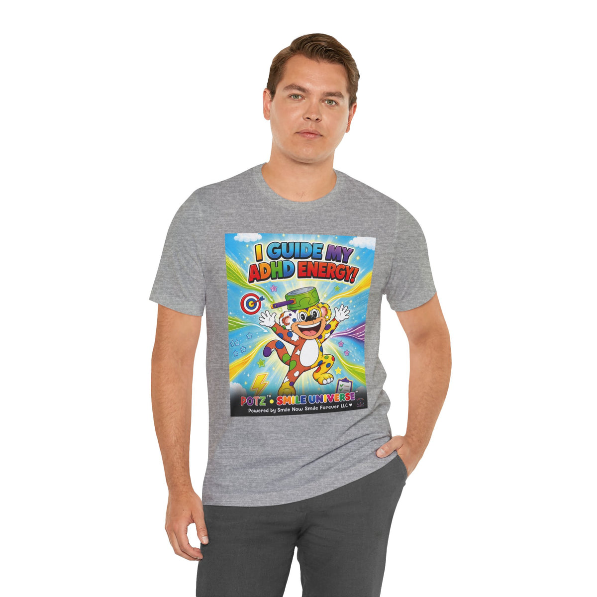Potz™ Unisex Jersey Short Sleeve Tee – "I Guide My ADHD Energy!" Graphic Tee | Smile Universe Collection