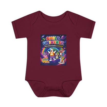 Smile Universe™ Infant Baby Rib Bodysuit – "Where Being Different is CELEBRATED!" Graphic