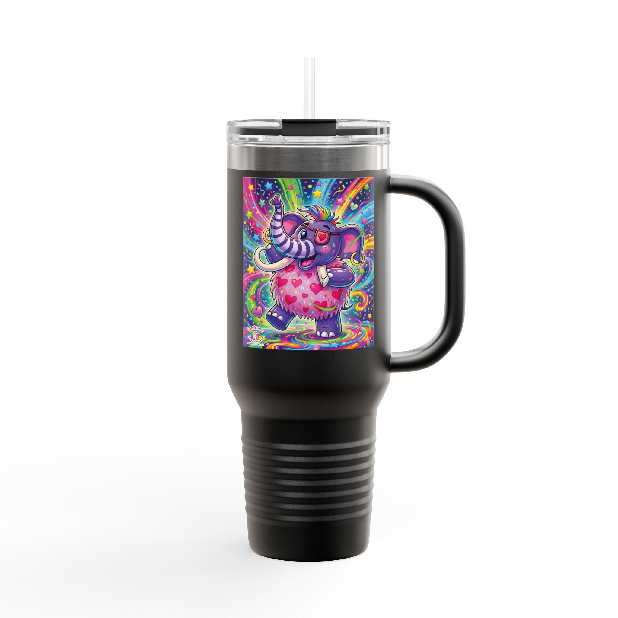 Piklez™ 40oz Insulated Travel Mug – "Born to Celebrate!" Graphic | Smile Universe Collection