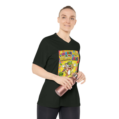Potz™ Women's Performance V-Neck T-Shirt – "My ADHD Brain is Full of Brilliant Ideas!" Graphic Tee | Smile Universe Collection