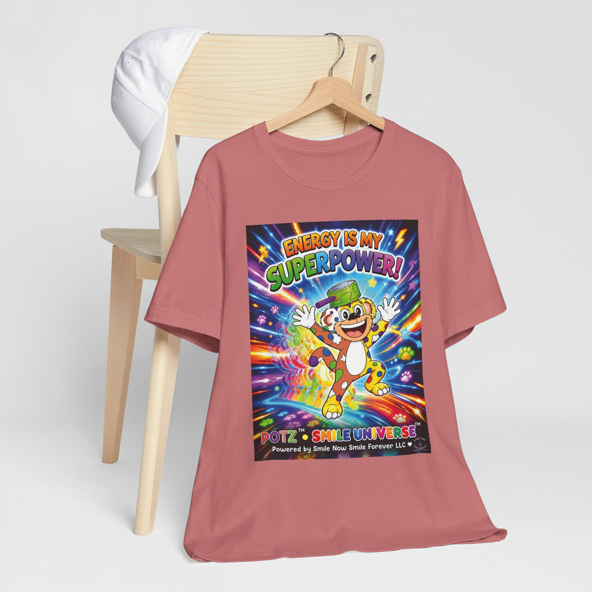 Potz™ Unisex Jersey Short Sleeve Tee – "Energy is My Superpower!" Graphic Tee | Smile Universe Collection