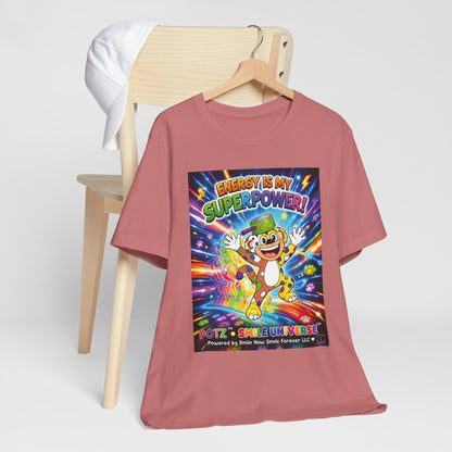Potz™ Unisex Jersey Short Sleeve Tee – "Energy is My Superpower!" Graphic Tee | Smile Universe Collection