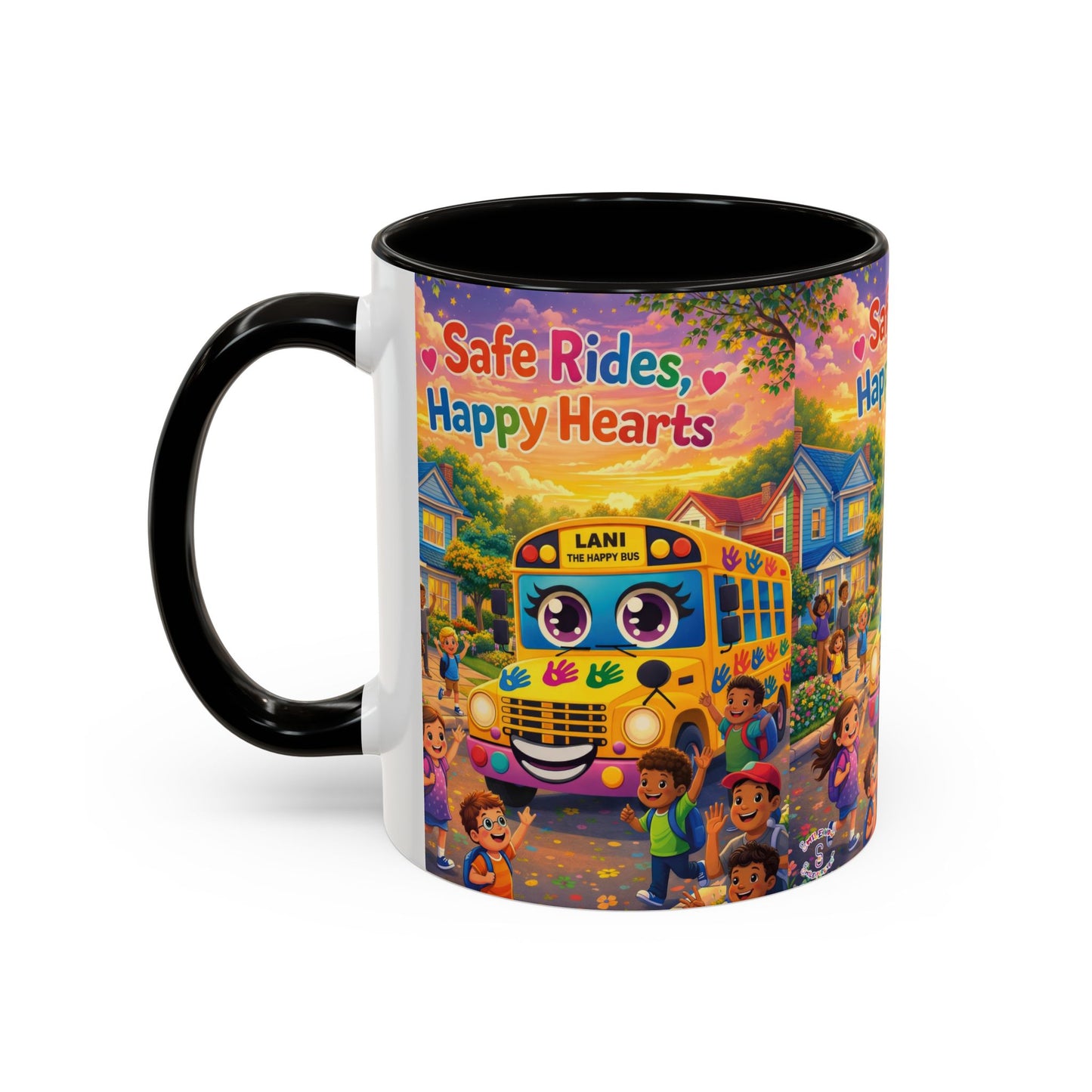 Lani™ Colorful Mug (11oz & 15oz) – "Safe Rides, Happy Hearts" Graphic