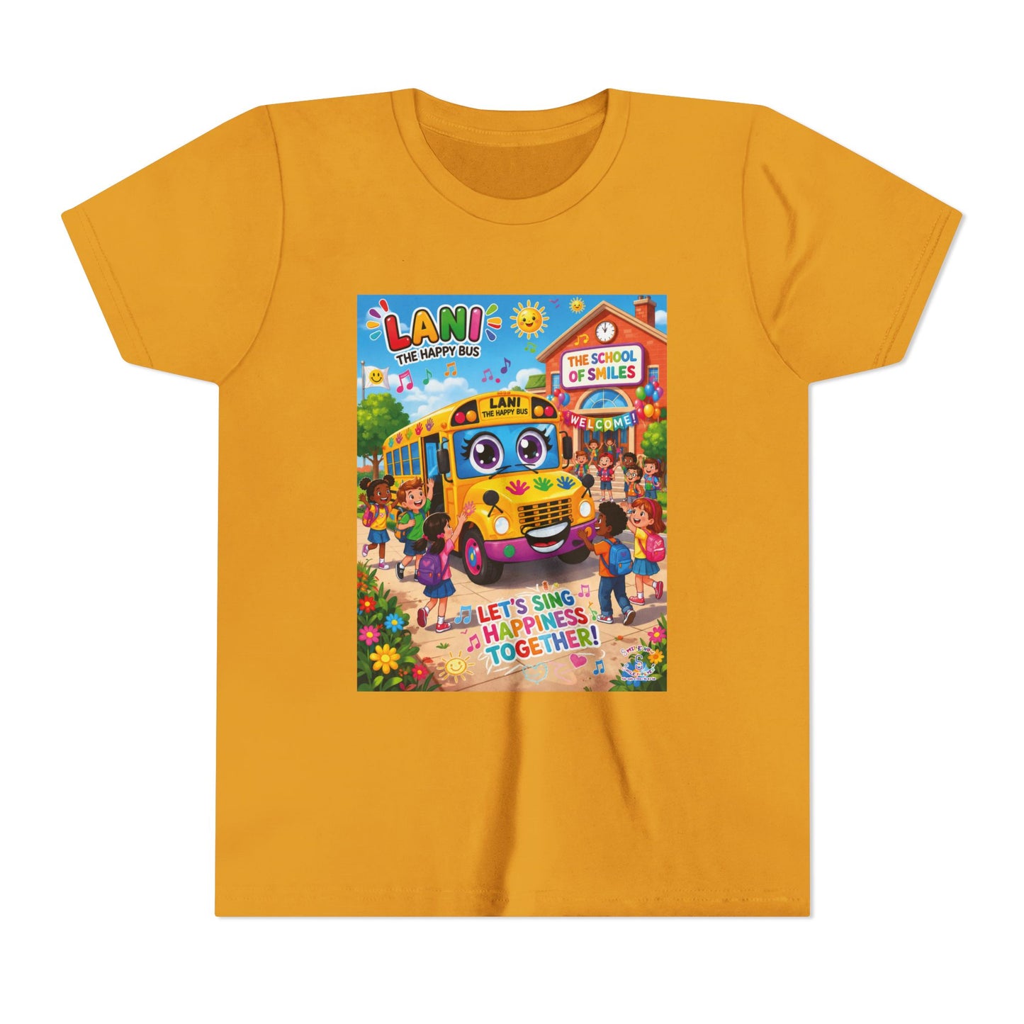 Lani™ Youth Short Sleeve Tee – "Let's Sing Happiness Together!" Graphic