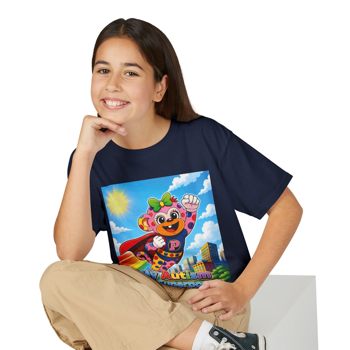 Panz™ Youth DryBlend® T-Shirt – "My Autism is My Superpower" Graphic | Smile Universe Collection