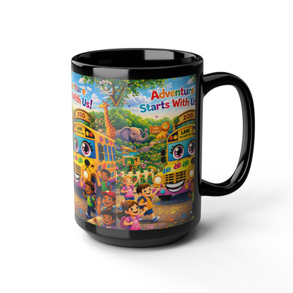 Lani™ Black Mug (11oz & 15oz) – "Adventure Starts With Us!" Graphic