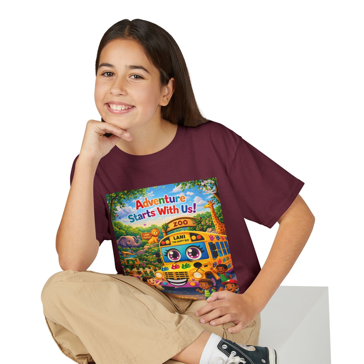 Lani™ Youth DryBlend® T-Shirt – "Adventure Starts With Us!" Graphic