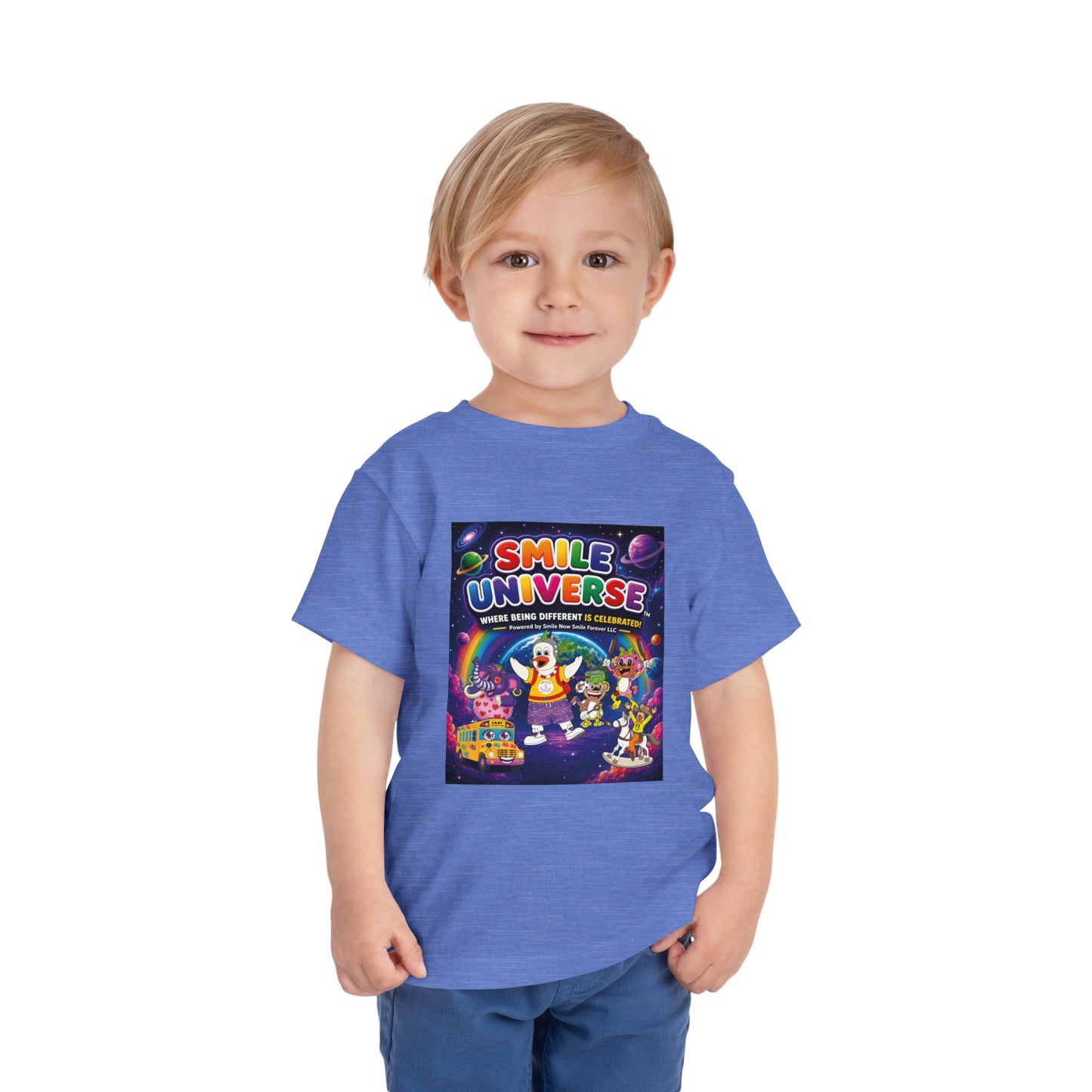Smile Universe™ Toddler Short Sleeve Tee – "Where Being Different is CELEBRATED!" Graphic
