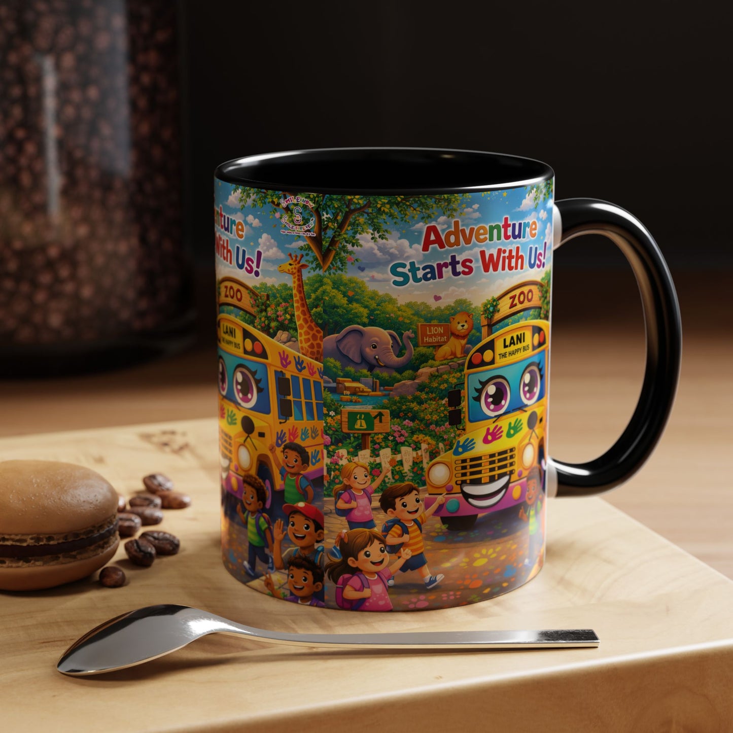 Lani™ Accent Coffee Mug (11oz & 15oz) – "Adventure Starts With Us!" Graphic