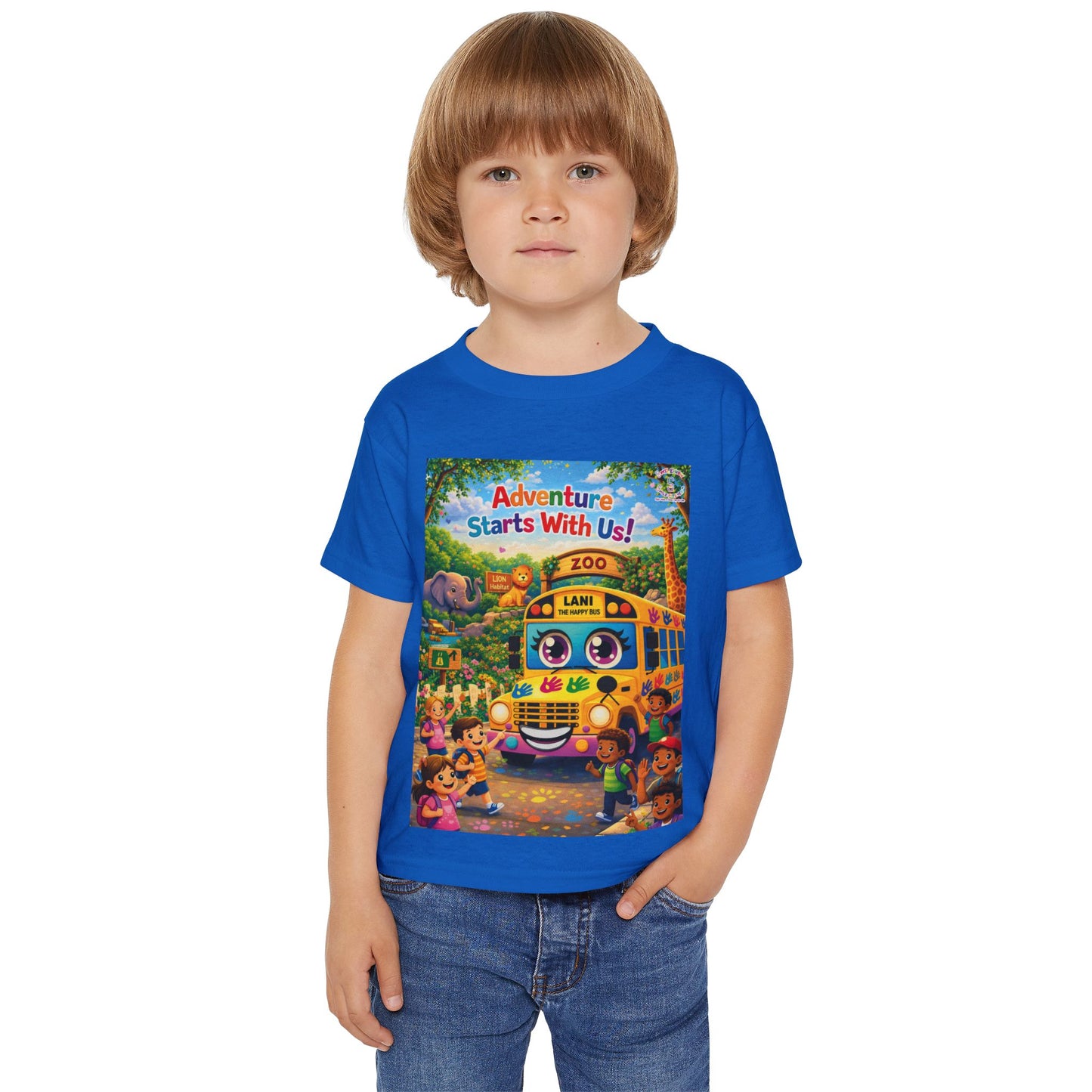 Lani™ Heavy Cotton™ Toddler T-Shirt – "Adventure Starts With Us!" Graphic