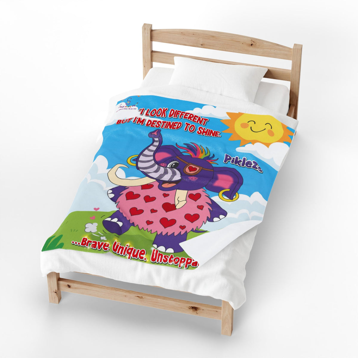Piklez™ Velveteen Plush Blanket – "Destined to Shine" Graphic | Smile Universe Collection