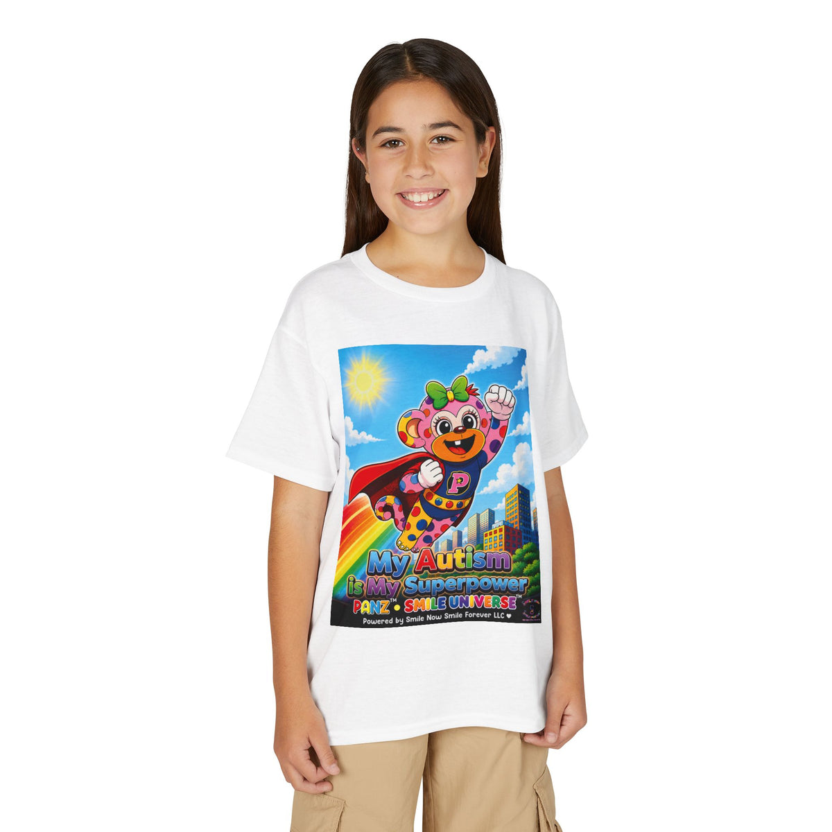 Panz™ Youth DryBlend® T-Shirt – "My Autism is My Superpower" Graphic | Smile Universe Collection
