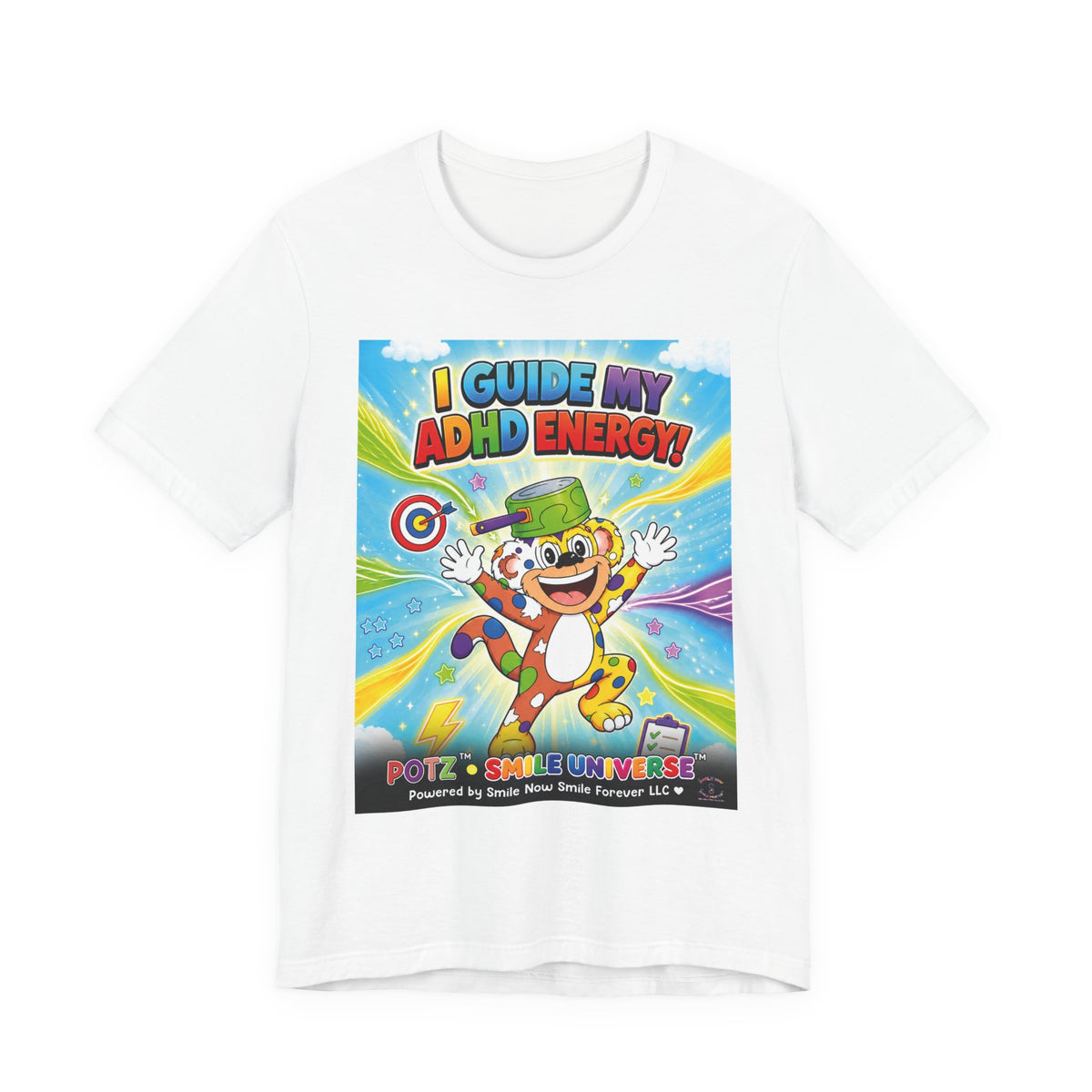 Potz™ Unisex Jersey Short Sleeve Tee – "I Guide My ADHD Energy!" Graphic Tee | Smile Universe Collection