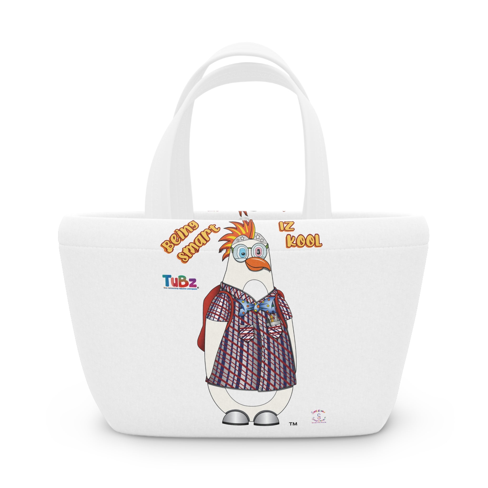 TuBz™ "Being Smart Iz Kool" Canvas Lunch Bag - Kids School Tote