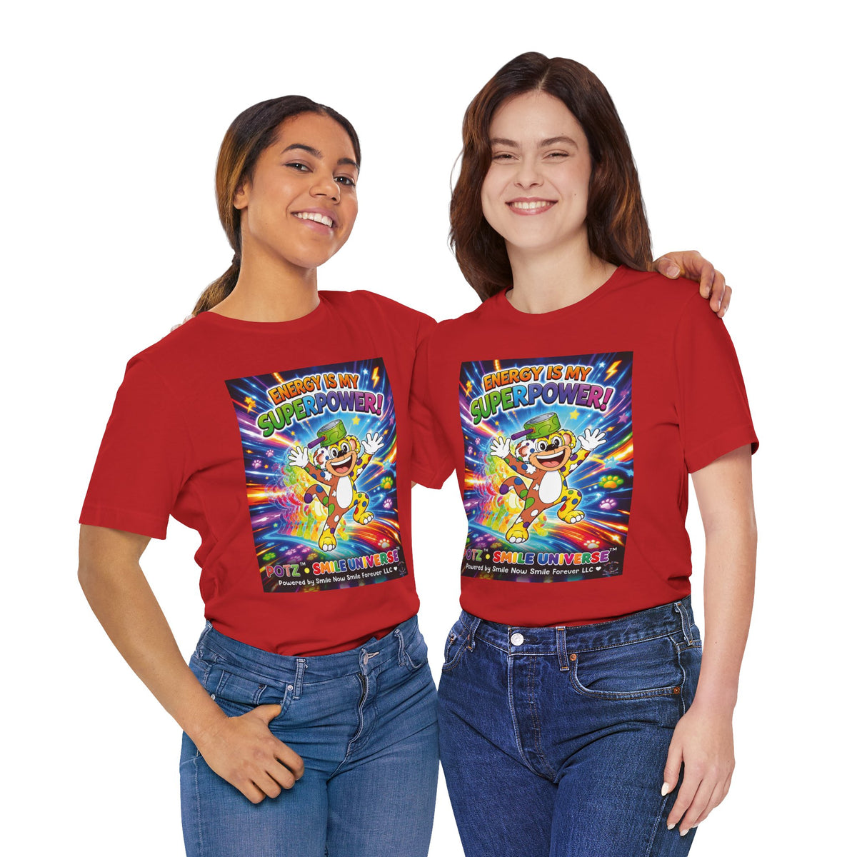 Potz™ Unisex Jersey Short Sleeve Tee – "Energy is My Superpower!" Graphic Tee | Smile Universe Collection