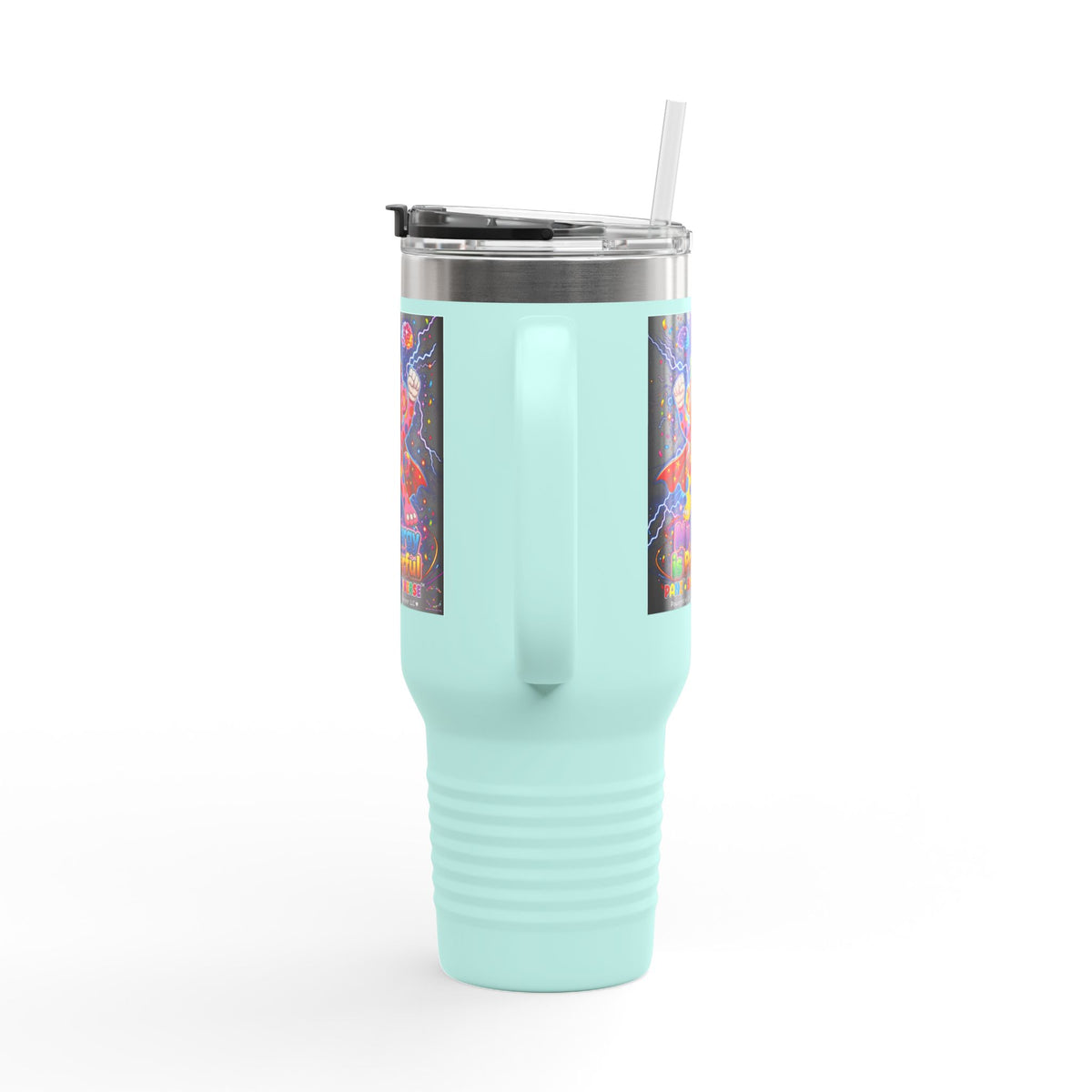 Panz™ Insulated Travel Mug 40oz – "My Energy is Powerful" Graphic Tumbler | Smile Universe Collection