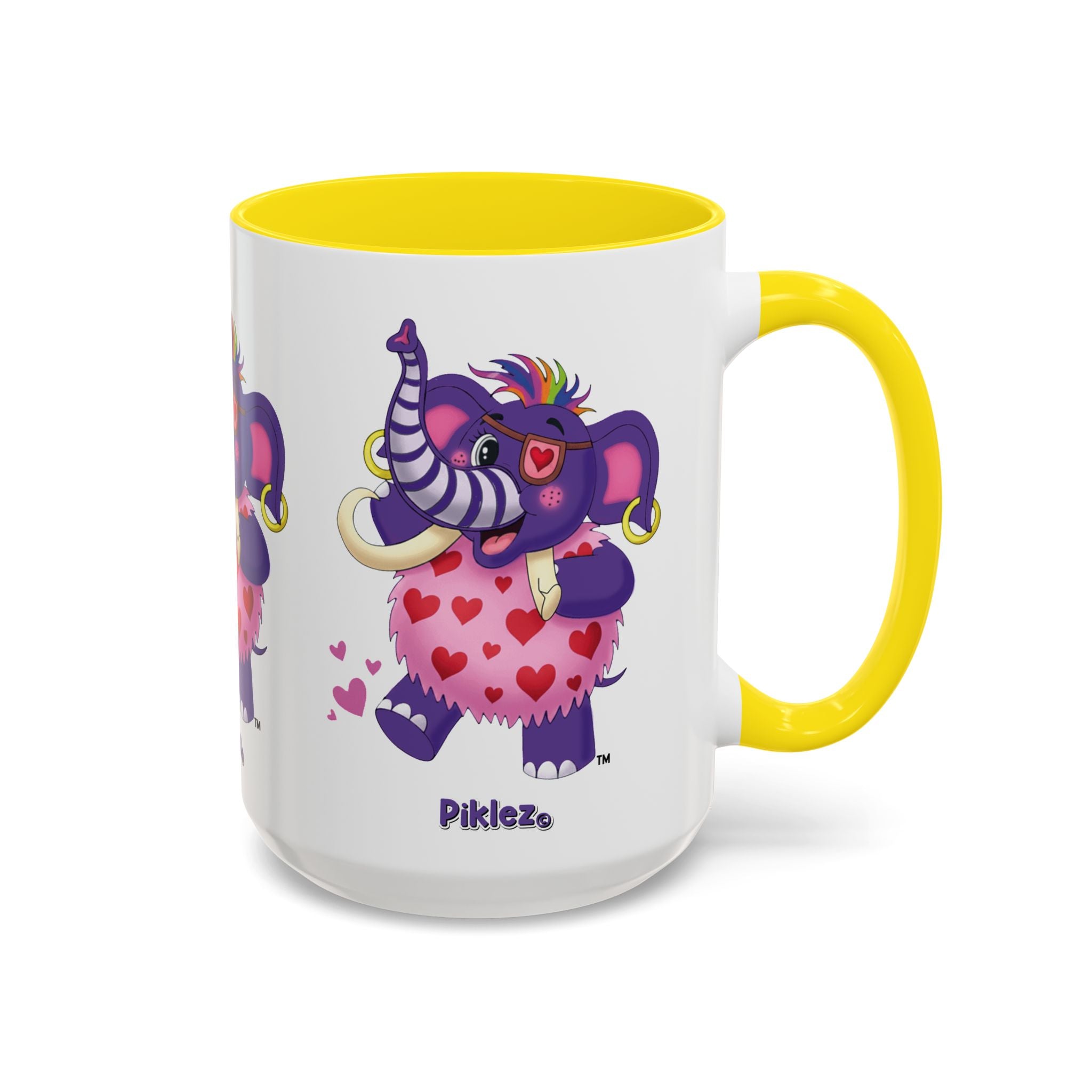 Piklez™ Accent Coffee Mug (11oz & 15oz) – "Full of Love!" Graphic | Smile Universe Collection