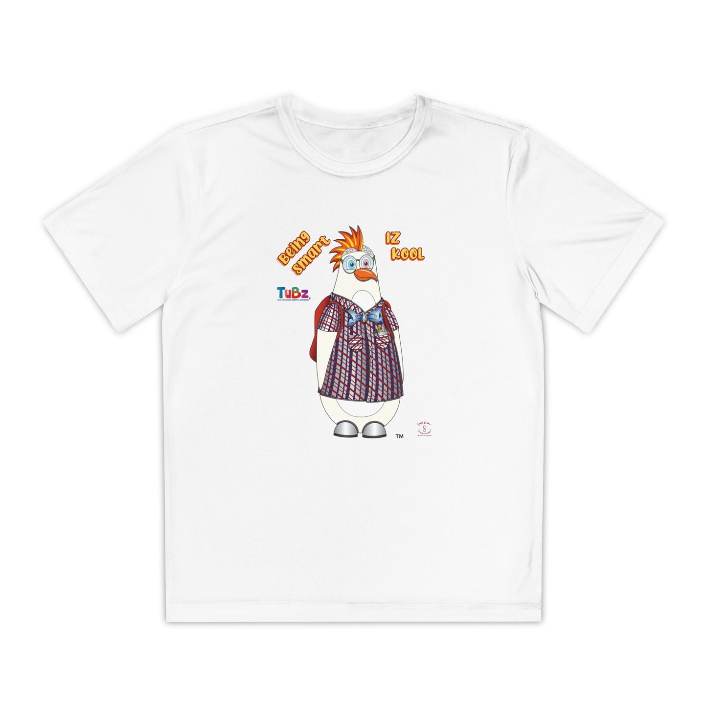 TuBz™ "Being Smart Iz Kool" Youth Competitor T- Shirt - Character Dress-Up Graphic Tee
